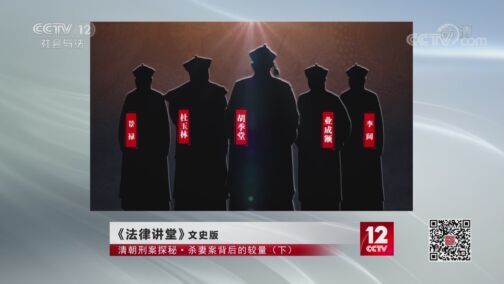 法律讲堂 《法律讲堂（文史版）》 20200729 清朝刑案探秘·杀妻案背后的较量（下）