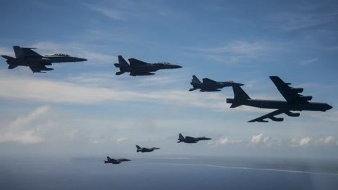 环球火力点 美日澳举行联合空中演习 大规模战机编队飞过关岛空域