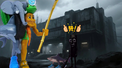 众人合力唤醒木棍人