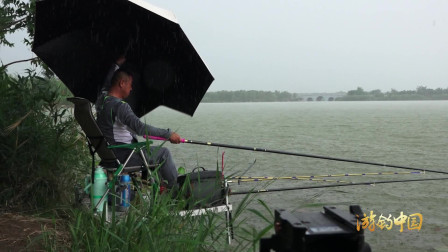 钓了一早上突然下大雨，大雨过后比较容易钓上大鱼！