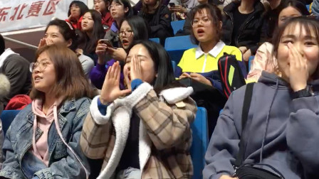 中民航VS北体大 北体啦啦队奋力呐喊为球员助威