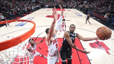 2021-2022赛季NBA集锦 NBA-德罗赞28分 杜兰特38+10 公牛终结篮网5连胜