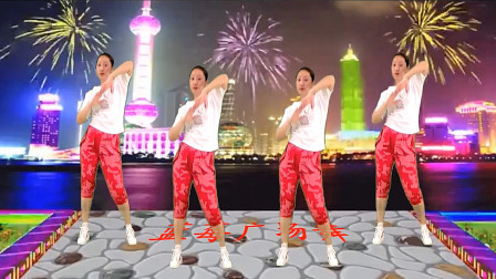 蓝莓思洁广场舞 网络流行情歌DJ《想着你亲爱的》瘦身减肥操 动感旋律 动作简单好学 真不错