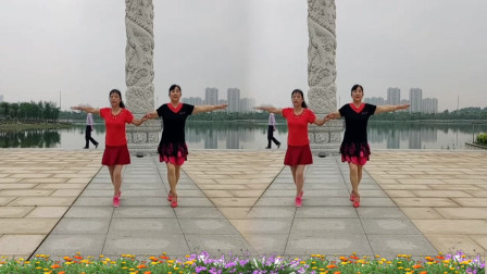 拉丁双人对跳《欢乐舞曲》全民健身舞 跳的很有默契