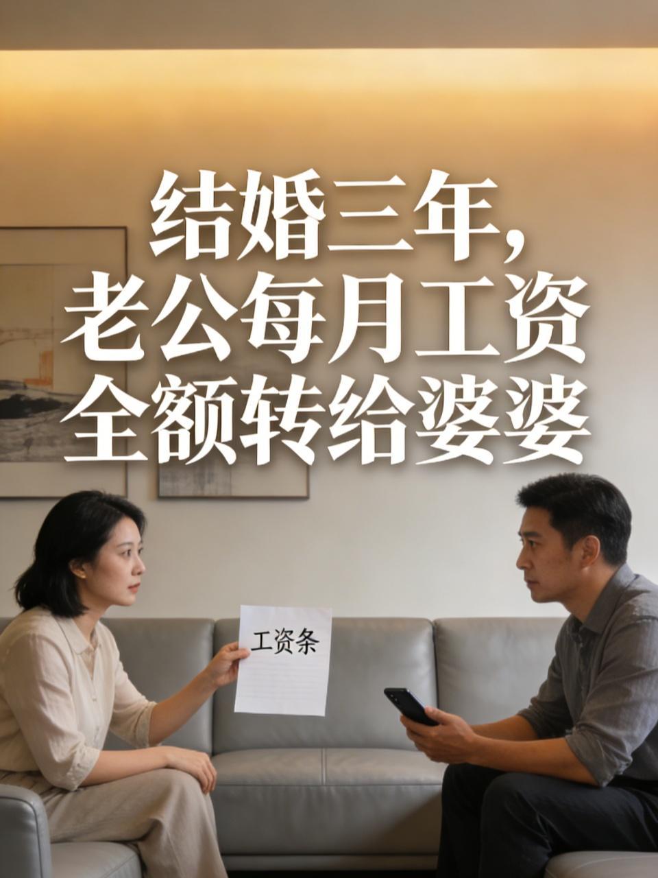 结婚三年，老公每月工资全额转给婆婆