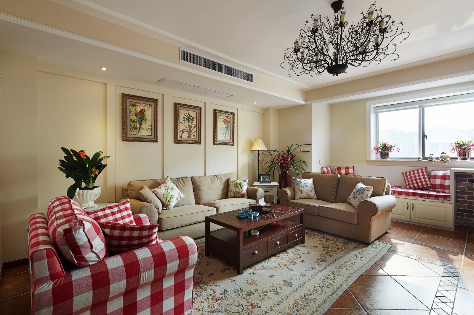 杨浦区美式田园风格装潢设计        效果图由上海易路荣昕装修