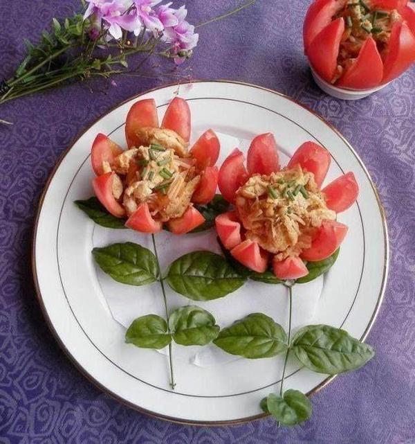 莲花西红柿早餐色香味俱全勘称一绝!