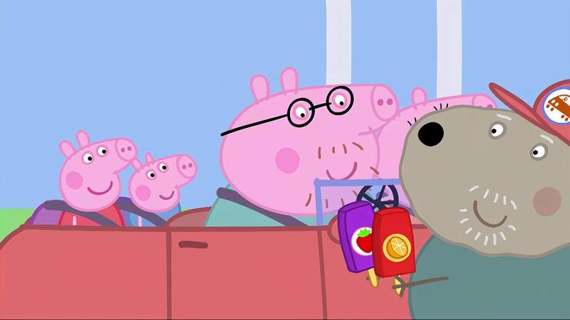 小猪佩奇:狗爷爷的修车厂有好多东西,不仅可以修车,还有好吃的