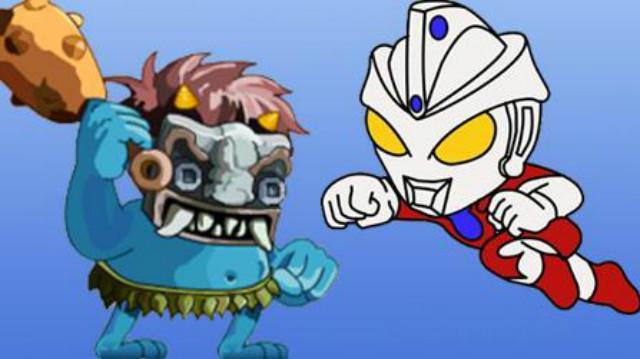 拼装玩具奥特曼暴打怪兽