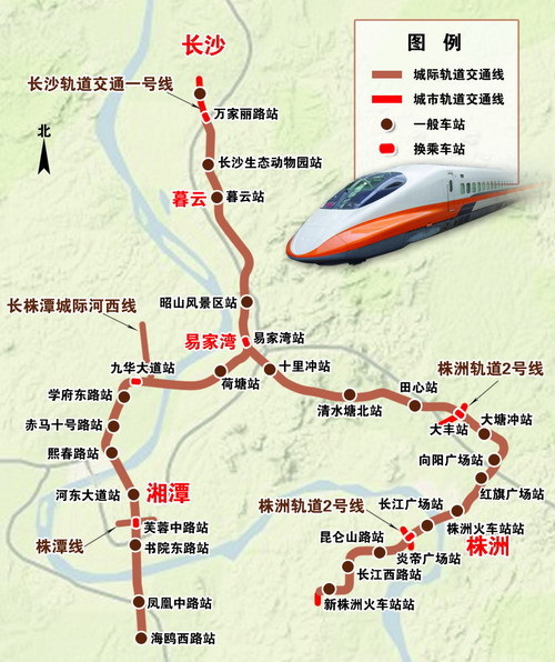 湘潭城轨到长沙路线图图片
