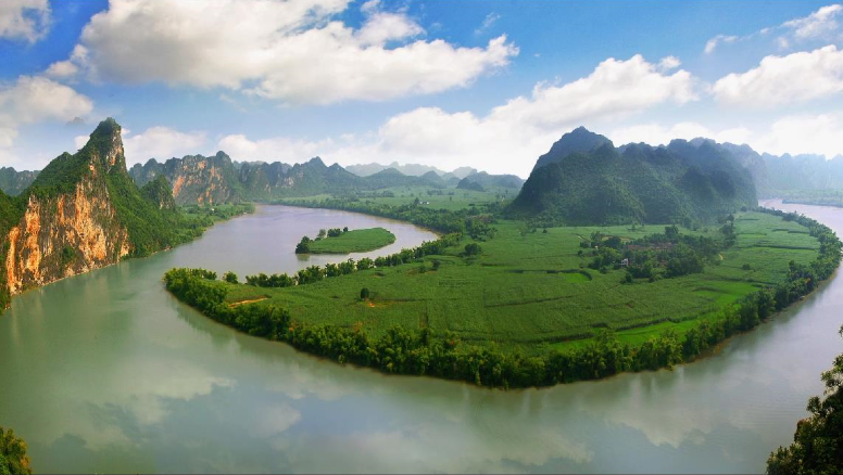 龍州,左江花山岩畫文化景觀的旅遊勝地,中國長壽之鄉.