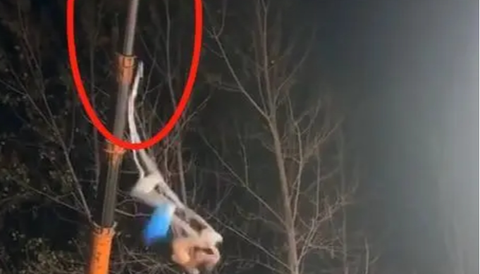 杂技演员高空坠落